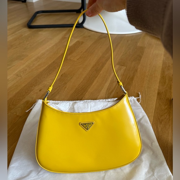 Prada Authentic New Yellow Cleo Shoulder Bag/Purse With Dust Bag - Picture 2 of 10